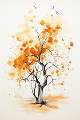 Incorporating Naturalistic Poses in Abstract Tree Drawings - ai generate