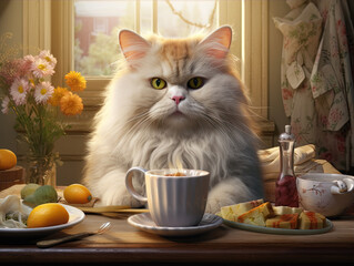 Breakfast: Like most pets, cats have regular feeding times, and breakfast is an important part of their routine