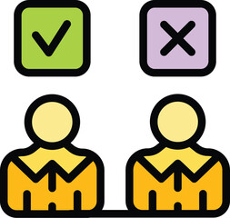 Office workers icon outline vector. Business people. Work person color flat