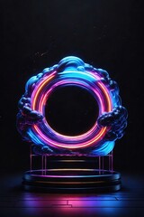 3d render, background with lights, cloud neon , 