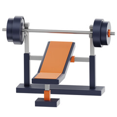 Bench press 3d gym fitness equipment icon illustration