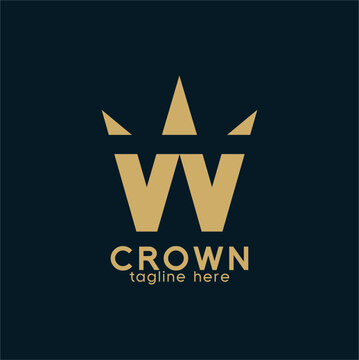 Crown logo design with letter W concept.