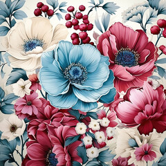 The pattern of the flower can be applied to the pattern of the fabric or clothing.
