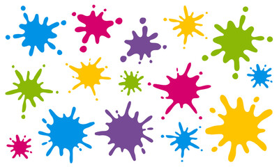 インク　カラフル　飛び散る　ペンキ　素材　セット