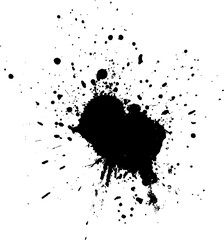 black ink dropped splatter splash painting graphic element