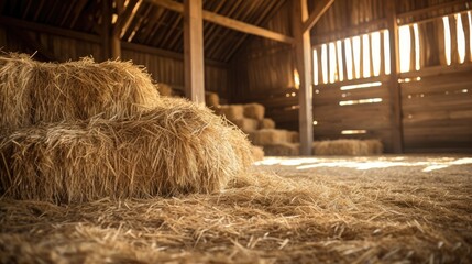 Rustic Barn and Straw Background