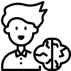 Brain idea symbol icon vector image. Illustration of the creative intelligence think design image