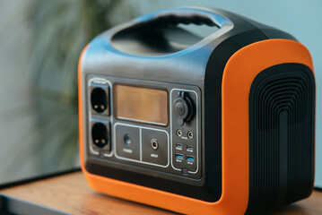 Fototapeta premium portable power station at home interior