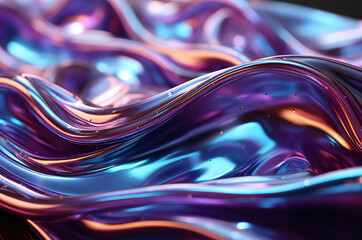 Abstract fluid actylic waves, glitter and waves, purple and blue glitter wavy texture, glitter waves wallpaper