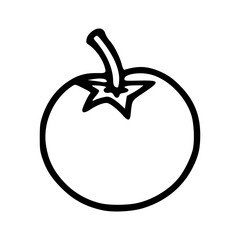 Tomato black outlines doodle vector illustration