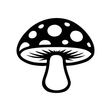 Agaric mushroom silhouette icon vector illustration