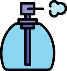 Spray bottle container icon. Outline Spray bottle container vector icon for web design isolated on white background color flat