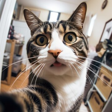 Cat selfie, AI generated Image