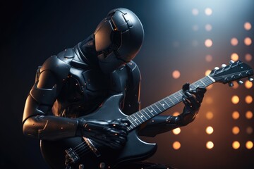 Naklejka premium Robot Playing Guitar