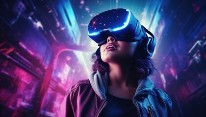 Adult man or woman using VR Technology