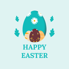  happy easter day in paper style.