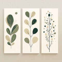 Abstract Plant Art design for print, cover, wallpaper, Minimal and natural wall art. Generative AI.