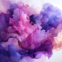 Fototapeta premium Watercolor abstract purple background, square background. AI generative.