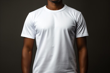 man in white t shirt. Generative AI.
