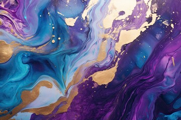 Fototapeta premium Abstract golden purple marble texture background