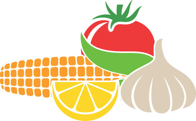 Vegetable logo. Isolated vegetable on white background