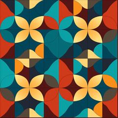 Pattern filled with five different simple colors with generative AI technology