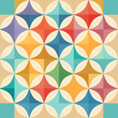 Pattern filled with five different simple colors with generative AI technology
