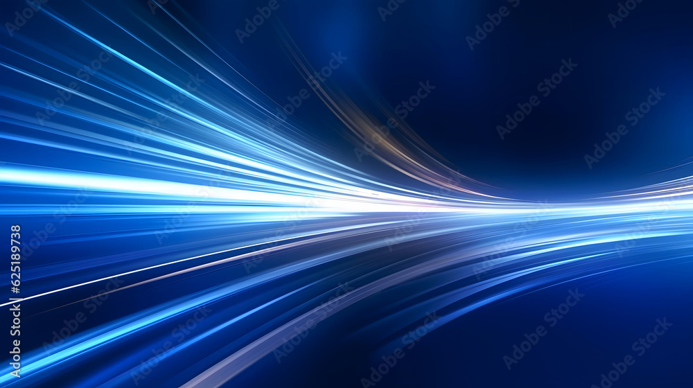 Wall mural dark abstract background with glowing wave. shiny moving lines design element. modern purple blue gr