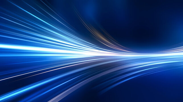 Dark abstract background with glowing wave. Shiny moving lines design element. Modern purple blue gradient flowing wave lines. Blue Yellow Color, Generative AI