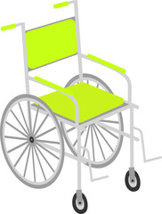 Vector illustration of wheelchair for disabled people isolated on white background