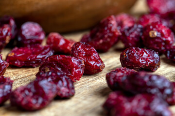 Dried red cranberries with sugar syrup