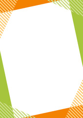 オレンジ　黄緑　幾何学　フレーム  ストライプ　シンプル　縦長