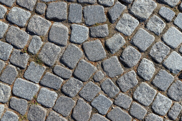 part of the road made of concrete tiles