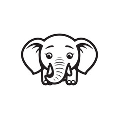 Elephant head logo vector icon 