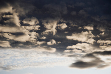 sky before a rain with clouds at sunset