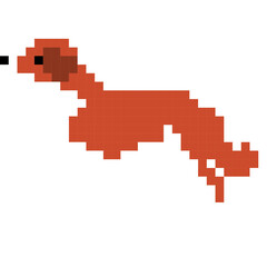 Fototapeta premium Dog cartoon icon in pixel style.