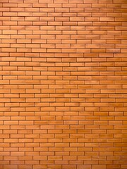 Panoramic background of wide old red brick wall texture, home or office design backdrop