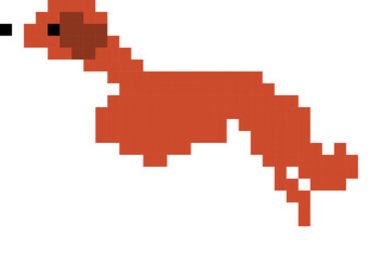 Naklejka premium Dog cartoon icon in pixel style.