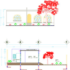 Vector illustration sketch of simple house sectional view design