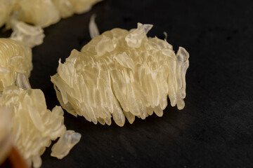 peeled and divided into small pieces ripe pale yellow pomelo