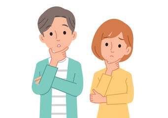 考え事をする男女
man and woman thinking