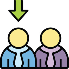 Seeking job icon outline vector. Search employee. Company business color flat