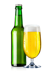 Bierflasche und Bierglas