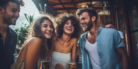 Best friends having good time together - Happy people and good vibes theme