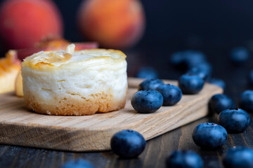 Mini cheesecake cake with fruit blueberry filling