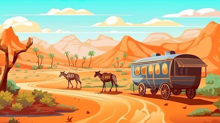 Abstract background silk road. Creating of an illustration that portrays the rich history and cultural exchange along the Silk Road. Generative AI.