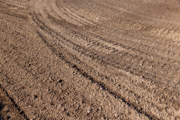 the plowed soil during preparation for sowing agricultural plants