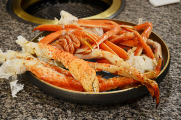 Alaskan crab legs. Alaska King Crab.