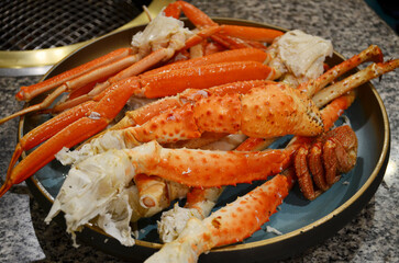 Alaskan crab legs. Alaska King Crab.