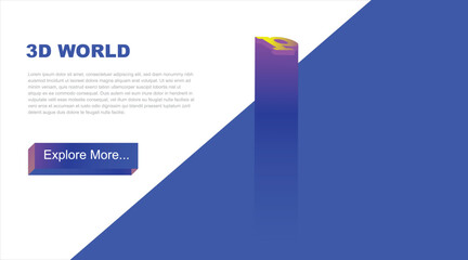 P 3D alphabets using various effects embossed on blue background for web digital landing and banner pages